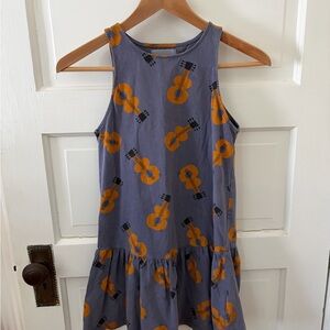 Bobo Choses Purple Dress with Orange Guitar Print